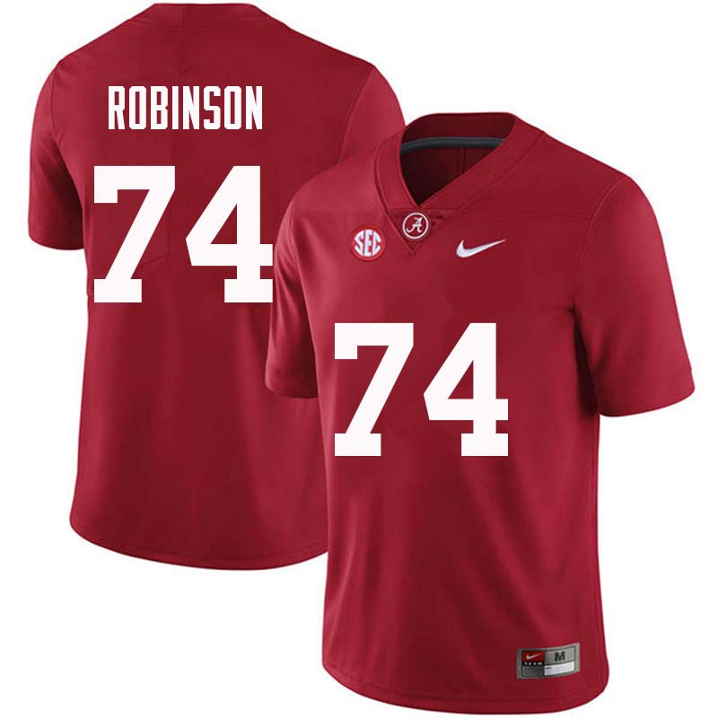 Men #74 Cam Robinson Alabama Crimson Tide College Football Jerseys Sale-Crimson